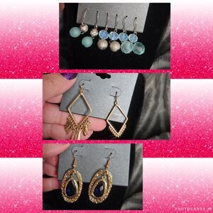 MASSINI Pierced Earring Bundle Gold, Bead, Glass, Fun, Flirty, Formal NEW